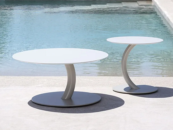 Tavolino laterale rotondo in acciaio collezione Flexion VARASCHIN fabbrica VARASCHIN dall'Italia. Foto №1