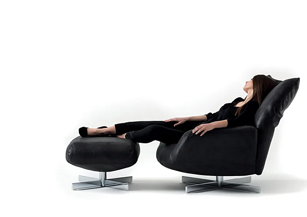Poltrona girevole in pelle con braccioli Chiara Edra CHR010 fabbrica EDRA dall'Italia. Foto №11
