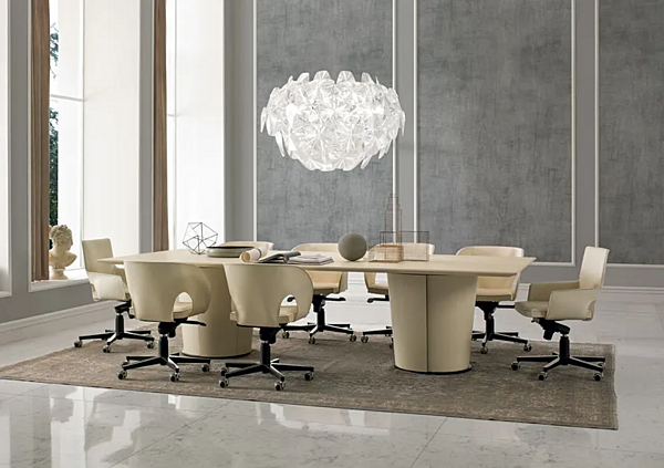 Sedia girevole in pelle con ruote Voile i 4 Mariani fabbrica i 4 Mariani dall'Italia. Foto №4