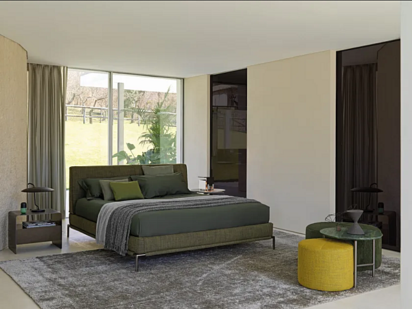 Letto matrimoniale in tessuto con copertura removibile Flou Icon fabbrica Flou dall'Italia. Foto №7