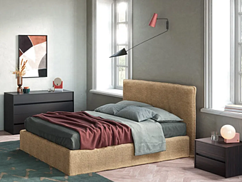 Letto matrimoniale con rivestimento in tessuto NOVAMOBILI Twiggy