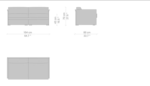 Divano a 2-3 posti con rivestimento in tessuto Duc Duc CASSINA 405 fabbrica CASSINA dall'Italia. Foto №12