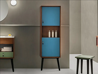 Colonna bagno in legno massello con ante Gaia Mobili Modi fabbrica GAIA dall'Italia