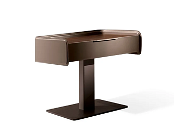 Tavolino da notte rettangolare in pelle con cassetti GIORGETTI CORIUM 62380