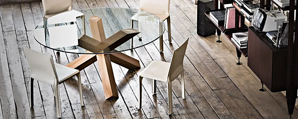 Tavolo con base in legno massello CASSINA 452 La Rotonda fabbrica CASSINA dall'Italia. Foto №4