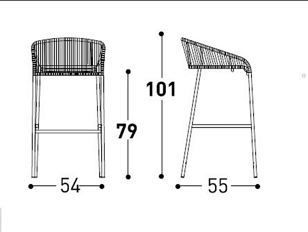 Sgabello in alluminio verniciato con schienale Cricket VARASCHIN 2991, 2994 fabbrica VARASCHIN dall'Italia. Foto №9