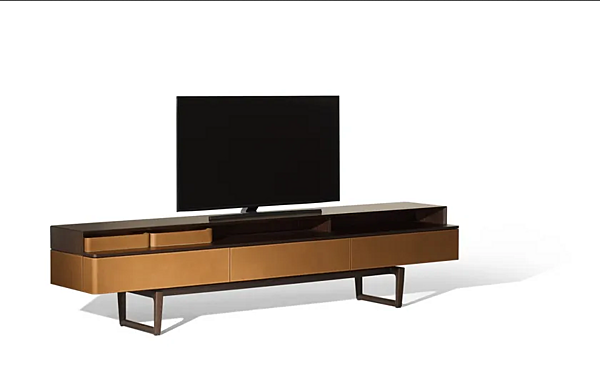 Mobile TV in pelle conciata con cassetti Fidelio POLTRONA FRAU fabbrica POLTRONA FRAU dall'Italia. Foto №3