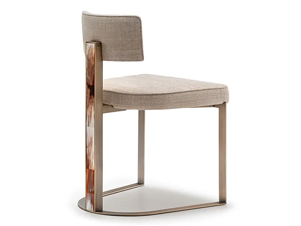 Poltrona in tessuto imbottito con base in metallo brunito ARCAHORN Sveva 6042B 6042B fabbrica ARCAHORN dall'Italia. Foto №3