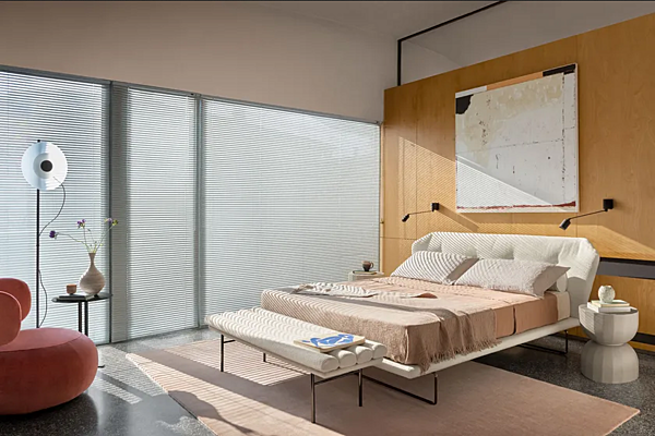 Panca in tessuto con schienale imbottito Pan Flute Saba fabbrica SABA dall'Italia. Foto №3