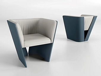 Poltrona in pelle imbottita con braccioli Bizzotto Italia Sensu 6101