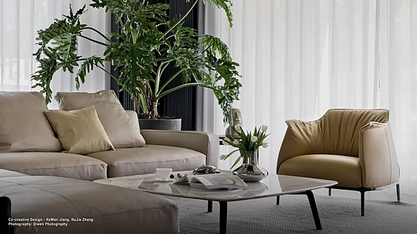 Poltrona con braccioli in tessuto Archibald Poltrona Frau fabbrica POLTRONA FRAU dall'Italia. Foto №5