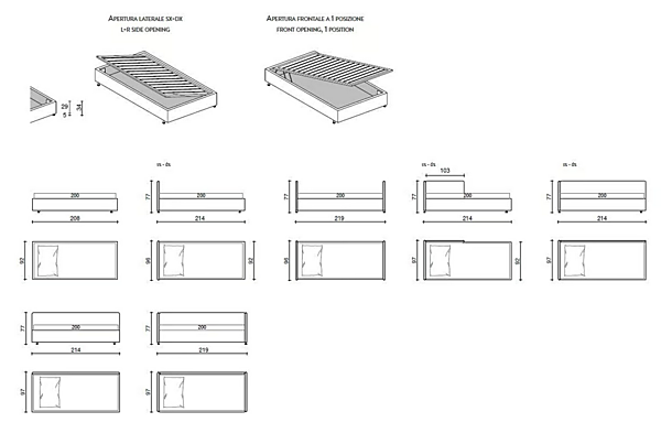 Divano letto a due posti con schienale imbottito Duomo Design Whiff fabbrica Duomo Design dall'Italia. Foto №4