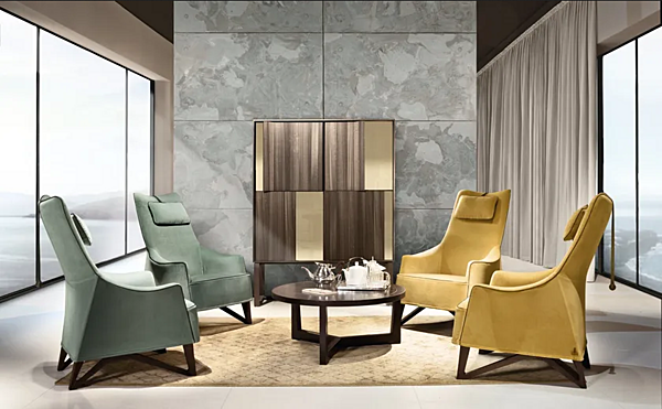 Poltrona in pelle con braccioli GIORGETTI WING MOBIUS fabbrica GIORGETTI dall'Italia. Foto №3