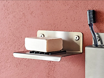 Portasapone da parete in acciaio inox AGAPE MACH 2 fabbrica Agape dall'Italia