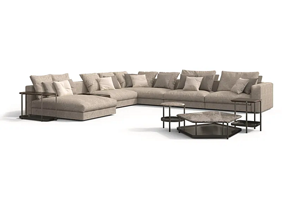 Divano modulare angolare in tessuto con chaise longue Skyline GIORGETTI fabbrica GIORGETTI dall'Italia. Foto №4