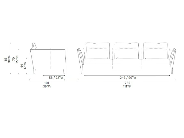 Divano in pelle a tre posti Bretagne POLTRONA FRAU fabbrica POLTRONA FRAU dall'Italia. Foto №7
