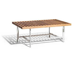 Tavolino da giardino rettangolare in teak SOLARIA POLTRONA FRAU