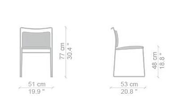 Sedia impilabile in metallo con base a pattini Tulu CASSINA fabbrica CASSINA dall'Italia. Foto №7
