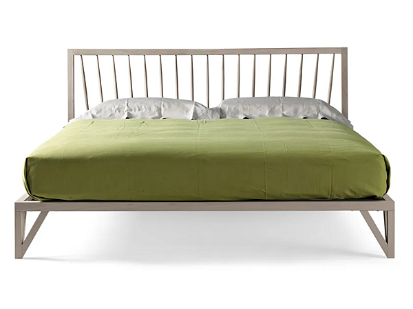 Letto matrimoniale in noce con testata imbottita DALE Leggiadro P 620 fabbrica DALE dall'Italia. Foto №1