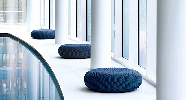 Pouf da giardino rotondo in tessuto PAOLA LENTI Shell fabbrica PAOLA LENTI dall'Italia. Foto №8