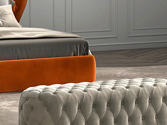 Pouf rettangolare imbottito in tessuto tufted CASA +39 FLY C22605