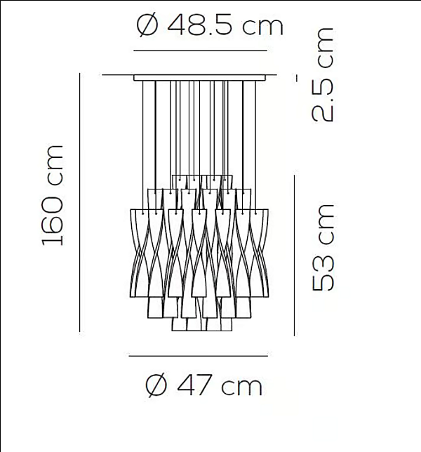 Lampada a sospensione in vetro di Murano AXOLIGHT Aura SP AURA 45, SPAURA60 fabbrica Axolight dall'Italia. Foto №9