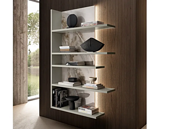 Libreria a muro in legno con luci integrate LAGO Pentagram 1451