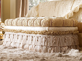 Panca imbottita in tessuto con contenitore A.R. Arredamenti Grand Royal 1436