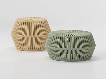 Pouf da giardino rotondo in tessuto Zigzag KETTAL