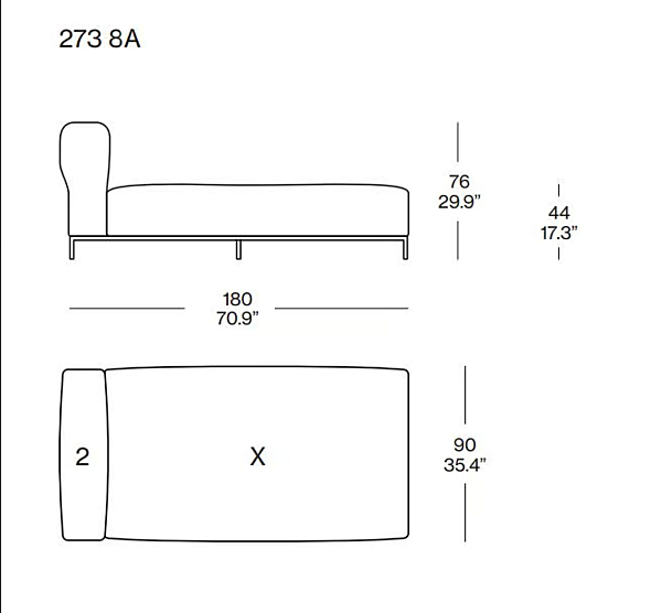 Daybed da giardino in tessuto con schienale alto CASSINA MEX HI OUTDOOR fabbrica CASSINA dall'Italia. Foto №4