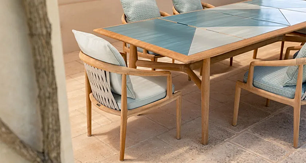 Sedia da giardino imbottita in teak con braccioli POLTRONA FRAU The Secret Garden fabbrica POLTRONA FRAU dall'Italia. Foto №14