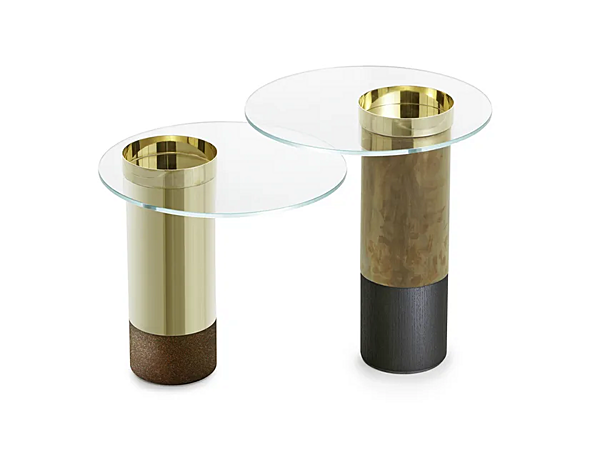Tavolino laterale in vetro temperato e ottone Haumea Gallotti&Radice fabbrica Gallotti & Radice dall'Italia. Foto №1
