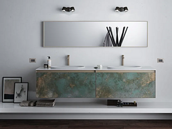 Mobile bagno in ceramica porcellanata a parete Skin Ossido ARTELINEA