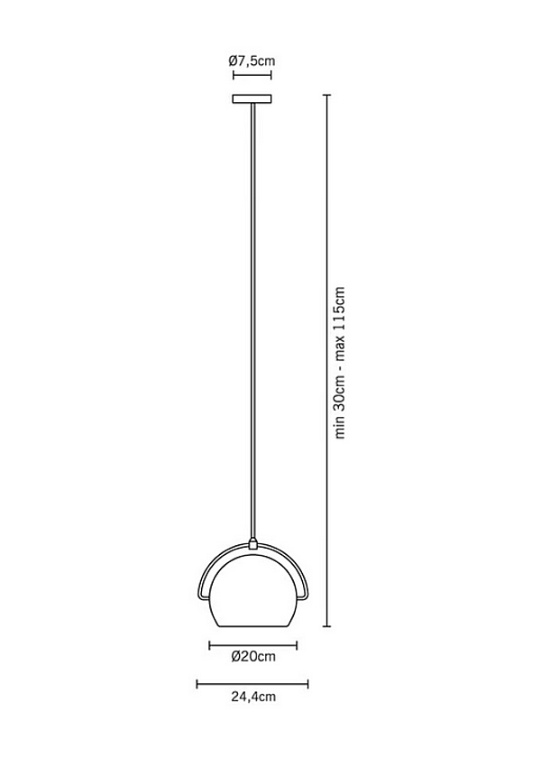 Lampada a sospensione in metallo Beluga in acciaio Fabbian fabbrica Fabbian dall'Italia. Foto №10