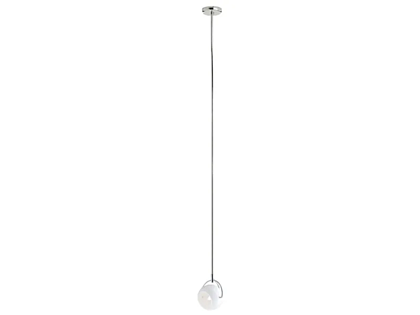 Lampada a sospensione in metallo cromato bianco Fabbian Beluga fabbrica Fabbian dall'Italia. Foto №1