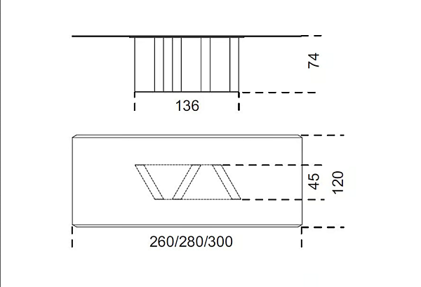 Tavolo da pranzo rettangolare in cristallo Platino Gallotti&Radice fabbrica Gallotti & Radice dall'Italia. Foto №3