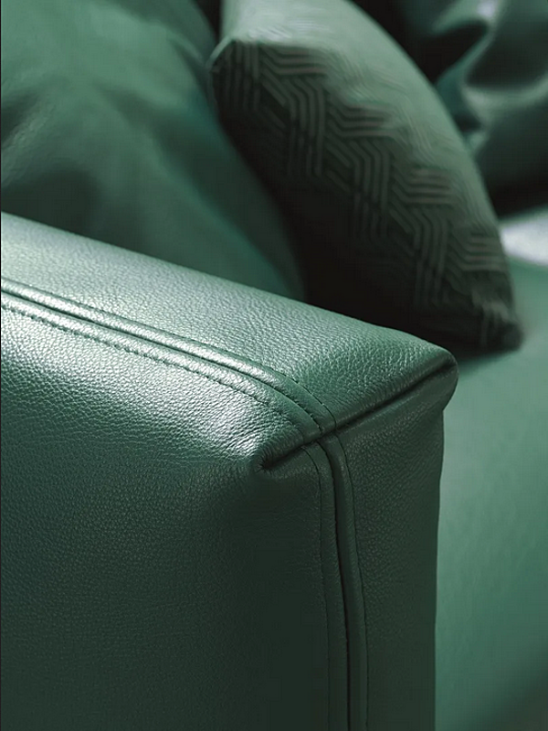Divano in pelle a due posti con copertura removibile Binario Flou fabbrica Flou dall'Italia. Foto №3