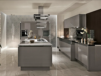 Cucina su misura con isola in stile luxury glam Aster Cucine