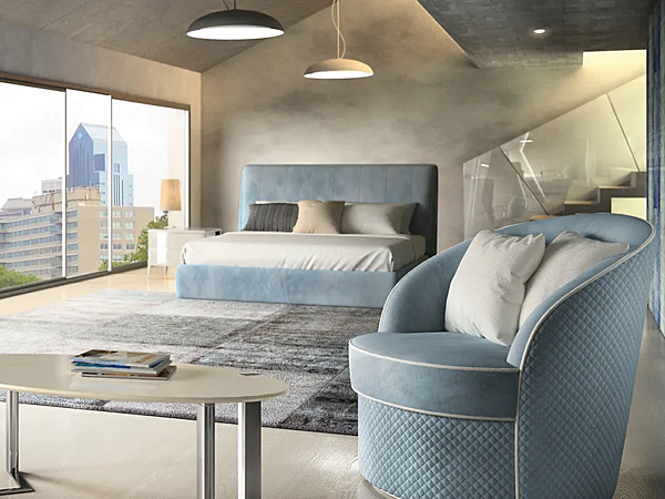 Letto matrimoniale con testata imbottita in tessuto CASA +39 ARES 2 A20001, A20006 fabbrica CASA +39 dall'Italia. Foto №3