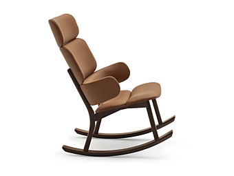 Poltrona a dondolo in pelle con braccioli INNOVA Imbottiti Bergère fabbrica Innova Imbottiti dall'Italia