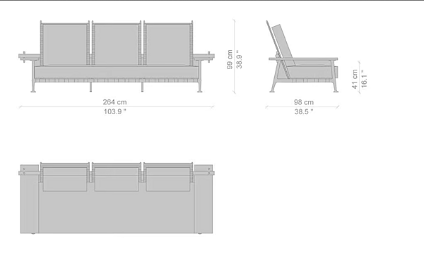 Divano da giardino in tessuto CASSINA FENC E NATURE 239 fabbrica CASSINA dall'Italia. Foto №9