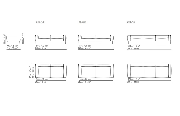 Divano in tessuto a tre posti con copertura removibile Romeo FLEXFORM fabbrica FLEXFORM dall'Italia. Foto №6