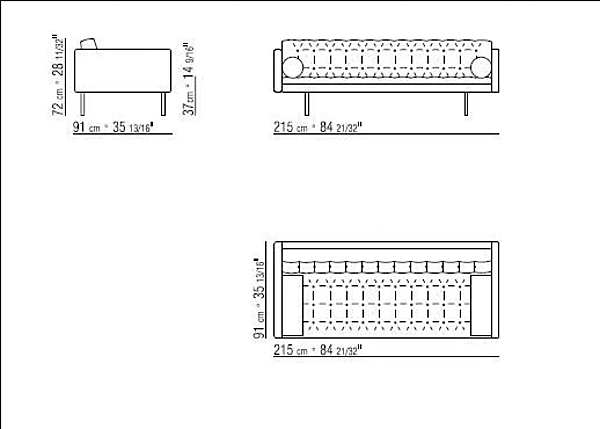Divano letto in pelle trapuntata FLEXFORM Magister fabbrica FLEXFORM dall'Italia. Foto №6