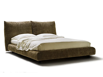 Letto matrimoniale con testiera imbottita in tessuto Edra Stand By Me STM011