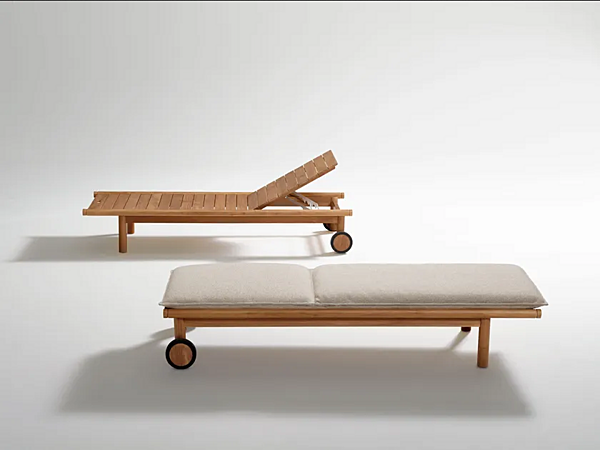 Lettino prendisole reclinabile in teak con ruote Apache Atmosphera fabbrica ATMOSPHERA dall'Italia. Foto №3