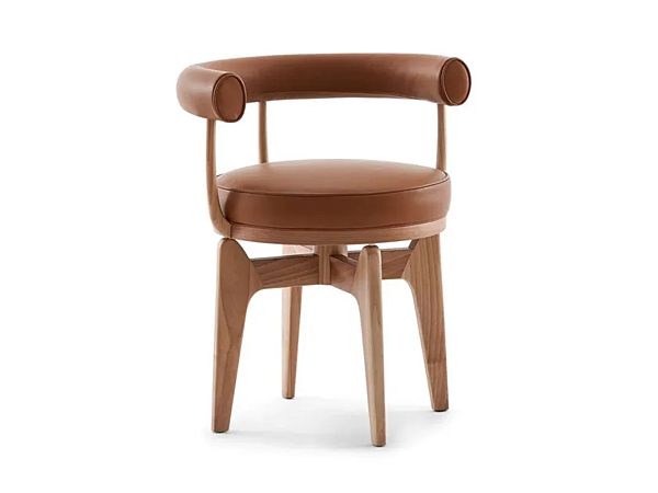 Poltrona girevole in pelle con braccioli CASSINA Indochine fabbrica CASSINA dall'Italia. Foto №3