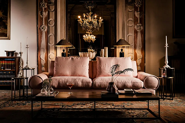 Divano a tre posti in tessuto con copertura removibile Sebastian Black Tie SEB24, SEB26 fabbrica Black Tie dall'Italia. Foto №4