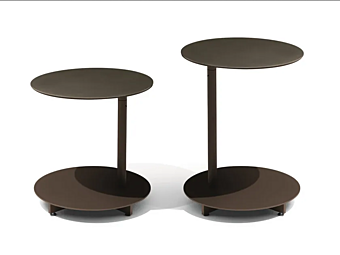 Tavolino laterale rotondo in acciaio GIORGETTI Apsara 88100, 88101, 88102
