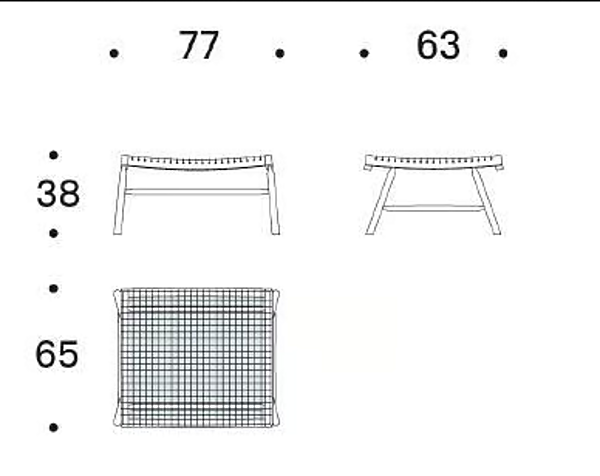 Poggiapiedi in legno massello Sitar Saba fabbrica SABA dall'Italia. Foto №6