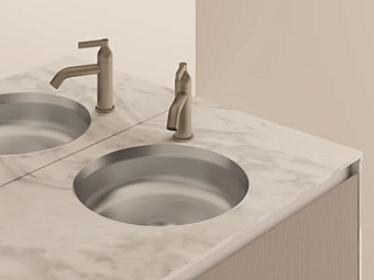 Lavabo rotondo in acciaio inox sottopiano AGAPE UNDICI fabbrica Agape dall'Italia